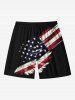 Plus Size Patriotic American Flag Print Beach Shorts For Men -  