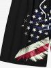Plus Size Patriotic American Flag Print Beach Shorts For Men -  