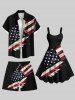 Plus Size Patriotic American Flag Print Beach Shorts For Men -  