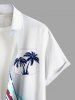 Chemise grande taille à boutons et poche, motif drapeau américain patriotique, faisceau lumineux, imprimé 3D, pour homme - Bleu M