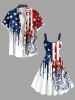 Plus Size Patriotic American Flag Octopus Paint Drops Print Tank Dress -  