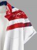 Plus Size Patriotic American Flag Paint Splatter Print Buttons Pocket Shirt For Men -  