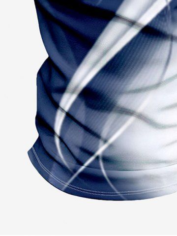 Plus Size Curve Ombre Light Beam Print Half Zipper Hawaii Turn-down Collar Polo Shirt For Men