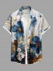 Metallic Flowers Print Plus Size Matching Hawaii Beach Outfit For Couples - Multi-A 
