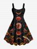 Branch Leaf Moon Star Galaxy Print Plus Size Matching Hawaii Beach Outfit For Couples -  