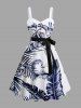 Tenue de plage hawaïenne assortie grande taille à imprimé feuilles tropicales et fleurs pour couples - Blanc 