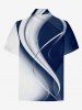 Tenue de plage hawaïenne assortie grande taille à imprimé faisceau lumineux ombré pour couples - Bleu profond 