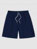 Tenue de plage hawaïenne assortie grande taille à imprimé faisceau lumineux ombré pour couples - Bleu profond 