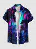 Galaxy Coconut Tree Print Plus Size Matching Hawaii Beach Outfit For Couples -  
