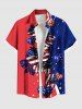Patriotic American Flag Hibiscus Flowers Heart Print Plus Size Matching Hawaii Beach Outfit For Couples -  