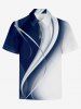 Men's Plus Size Curve Ombre Light Beam Print Half Zipper Hawaii Turn-down Collar Polo Shirt -  