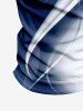 Plus Size Curve Ombre Light Beam Print Half Zipper Hawaii Turn-down Collar Polo Shirt For Men -  
