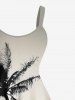 Robe débardeur hawaïenne coupe trapèze grande taille à imprimé cocotiers ombré - Noir M