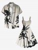 Plus Size Coconut Tree Ombre Print Hawaii A Line Tank Dress -  