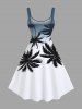 Plus Size Coconut Tree Ombre Print Hawaii A Line Tank Dress -  