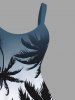 Plus Size Coconut Tree Ombre Print Hawaii A Line Tank Dress -  
