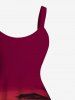 Plus Size Coconut Tree Sea Ombre Dusk Sunset Print Hawaii A Line Tank Dress -  