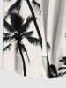 Chemise hawaïenne grande taille à imprimé cocotiers ombré et poches boutonnées pour homme - Noir L