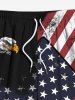 Plus Size Patriotic American Flag Eagle Print Beach Shorts For Men -  