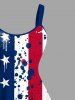 Plus Size Patriotic American Flag Paint Splatter Print Tank Dress -  