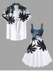 Coconut Tree Ombre Print Plus Size Matching Hawaii Beach Outfit For Couples -  