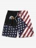 Patriotic American Flag Eagle Print Plus Size Matching Outfit For Couples -  