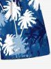 Plus Size Ombre Coconut Tree Print Hawaii Drawstring Beach Shorts For Men -  