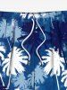 Plus Size Ombre Coconut Tree Print Hawaii Drawstring Beach Shorts For Men -  