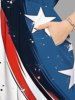 Plus Size Painting Splatter Patriotic American Flag Curve Print Split Pocket A Line Midi Dress -  