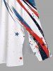Robe mi-longue trapèze grande taille à imprimé drapeau américain patriotique et éclaboussures de peinture - Blanc L