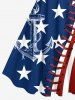 Plus Size Patriotic American Flag Topstitching Anchor Octopus Print Hawaii Cruise A Line Tank Dress -  
