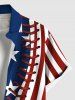 Chemise grande taille à imprimé ancre et pieuvre, motif drapeau américain patriotique, pour homme - Bleu 4XL