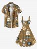 Robe débardeur grande taille à imprimé tête de mort, pirate, gouvernail, voilier, télescope, croisière hawaïenne - café 3X
