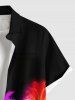 Chemise hawaïenne grande taille à imprimé cocotiers colorés et légers, boutons et poches, imprimés 3D, pour homme - Noir 2XL