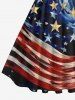 Plus Size Patriotic American Flag Swirls Oil Painting Print 1950s Vintage Tank Dress -  