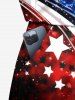 Combinaison cintrée grande taille à imprimé galaxie et drapeau américain patriotique - Bleu 5X