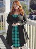 Robe pin-up à carreaux vintage grande taille - Vert L | US 12