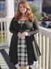 Plus Size Vintage Plaid Pin Up Dress -  