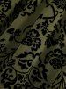Plus Size Vintage Flower Layered Ruched Mesh A Line Dress -  