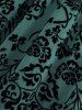 Robe trapèze vintage grande taille à fleurs et volants superposés en maille froncée - Vert 3X | US 22-24