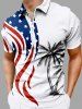 Tenue de plage hawaïenne assortie grande taille, motif drapeau américain patriotique et imprimé cocotier, pour couples - Blanc 