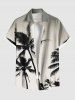 Tenue de plage hawaïenne assortie grande taille à imprimé ombré cocotier pour couples - Noir 