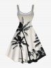 Tenue de plage hawaïenne assortie grande taille à imprimé ombré cocotier pour couples - Noir 
