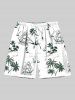Tenue de plage hawaïenne assortie grande taille à imprimé cocotier et voilier pour couples - Blanc 