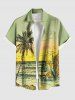 Tenue de plage hawaïenne assortie grande taille à imprimé cocotier et sirène pour couple - Vert 