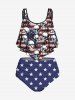 Patriotic American Flag Skulls Print Plus Size Matching Outfit For Couples -  