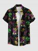 Coconut Tree Flamingo Pineapple Cherry Neon 3D Print Plus Size Matching Hawaii Beach Outfit For Couples -  