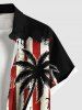 Coconut Tree Patriotic American Flag Sea Waves Print Plus Size Matching Hawaii Beach Outfit For Couples -  