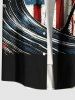 Coconut Tree Patriotic American Flag Sea Waves Print Plus Size Matching Hawaii Beach Outfit For Couples -  