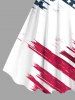 Patriotic American Flag Print Plus Size Matching Outfit For Couples -  